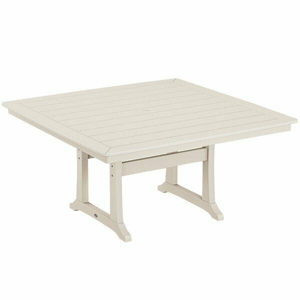 Polywood Nautical Trestle 59'' Sand Dining Height Table 633PL85T2L1S